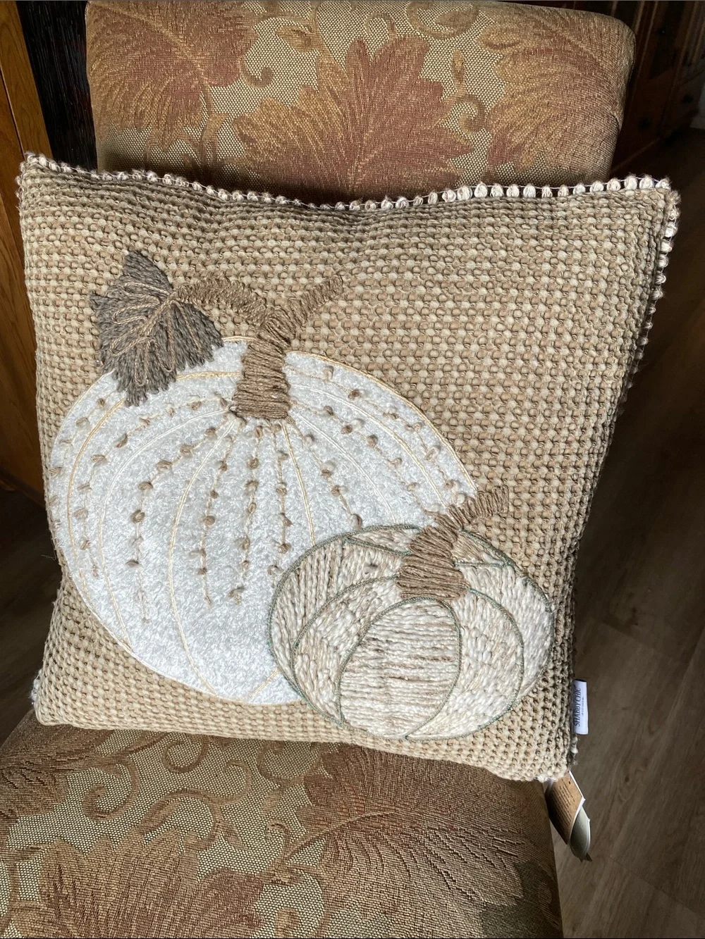 Shabby Chic Cream Textured Waffle Pillow Cover